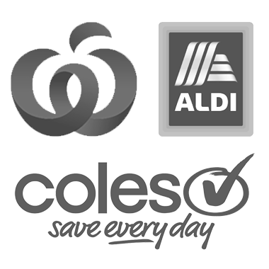 Coles Woolworths Aldi logos